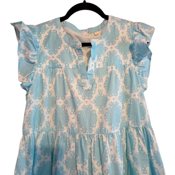 Roller Rabbit Tezza Pippa Dress Full Skirt Beach Inspired Cotton Poplin sz M - Picture 4 of 12